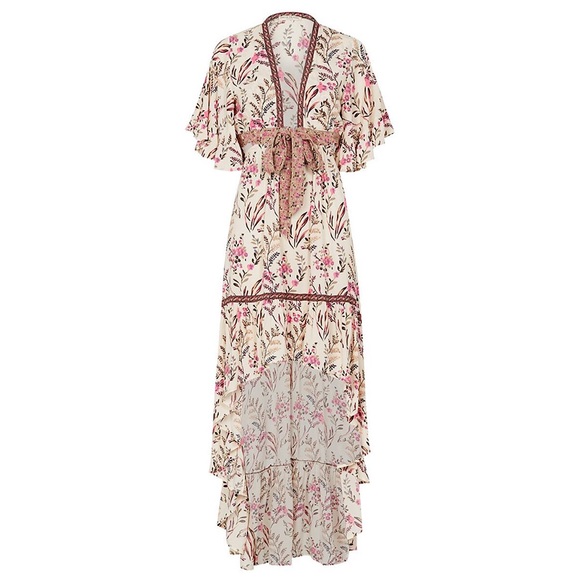 Spell Maisie Bambi Dress in Strawberry & Cream - Picture 4 of 9